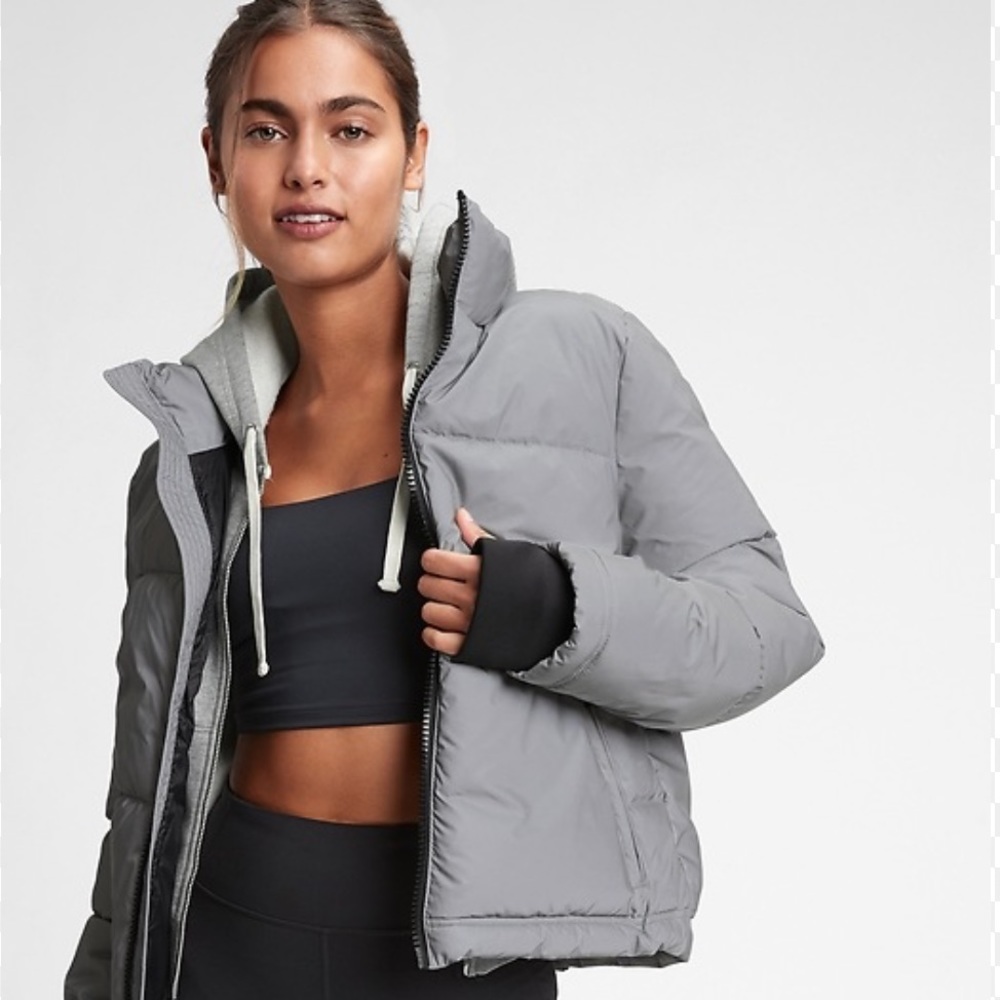 Reflective cropped puffer jacket - Picture 3 of 7